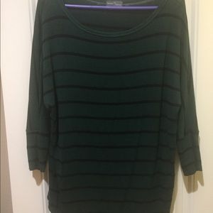 Green and black striped top